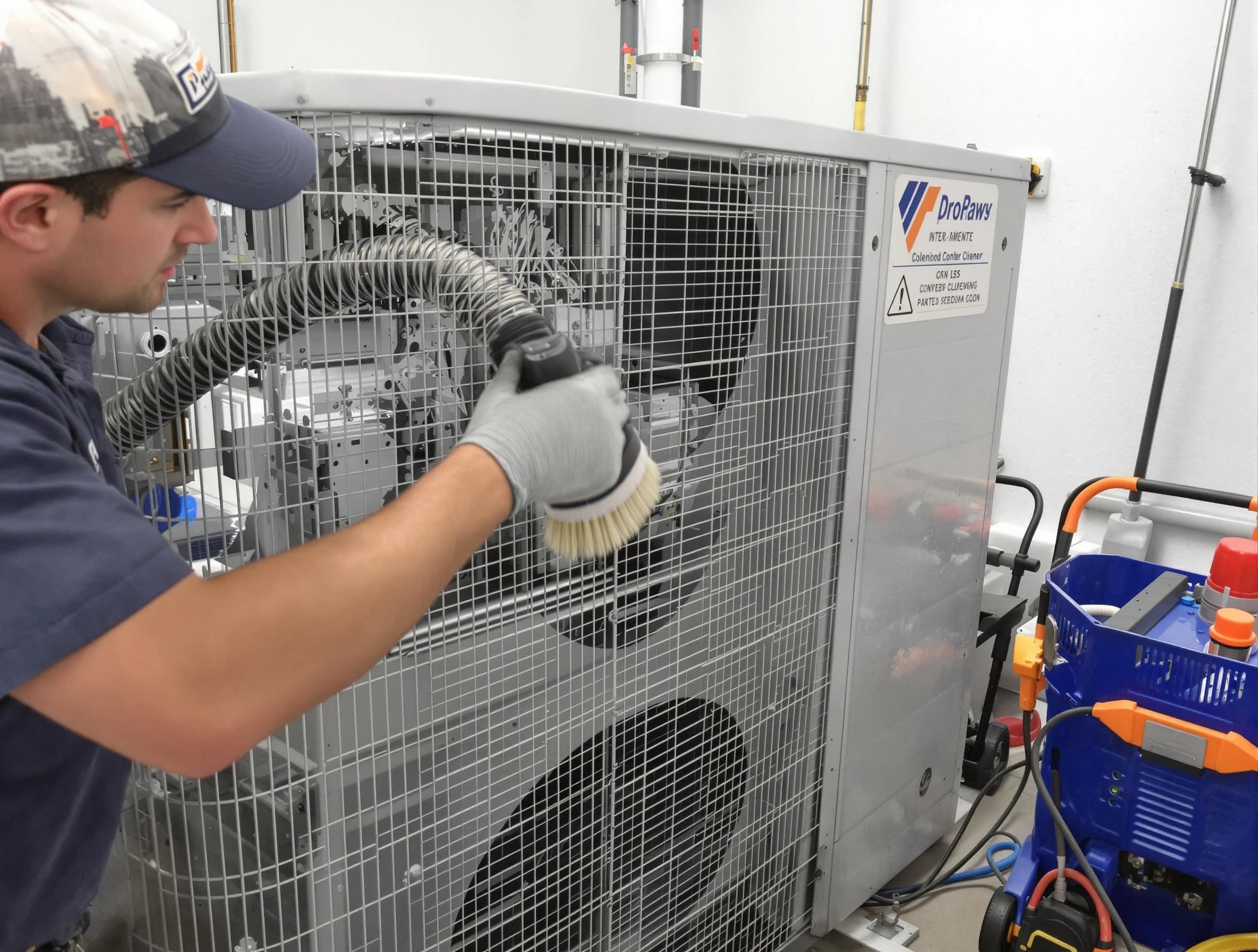 Louisville Air Duct Cleaning specialist performing precision AC coil cleaning for improved system performance in Louisville