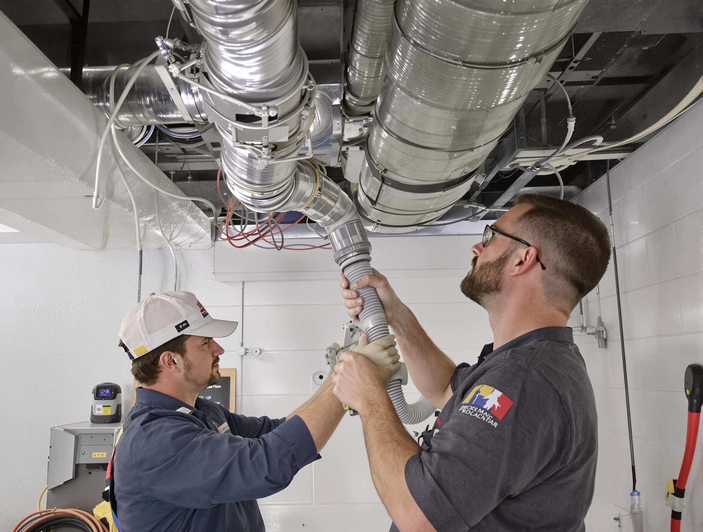 Louisville Air Duct Cleaning technician performing thorough AC duct cleaning in Louisville