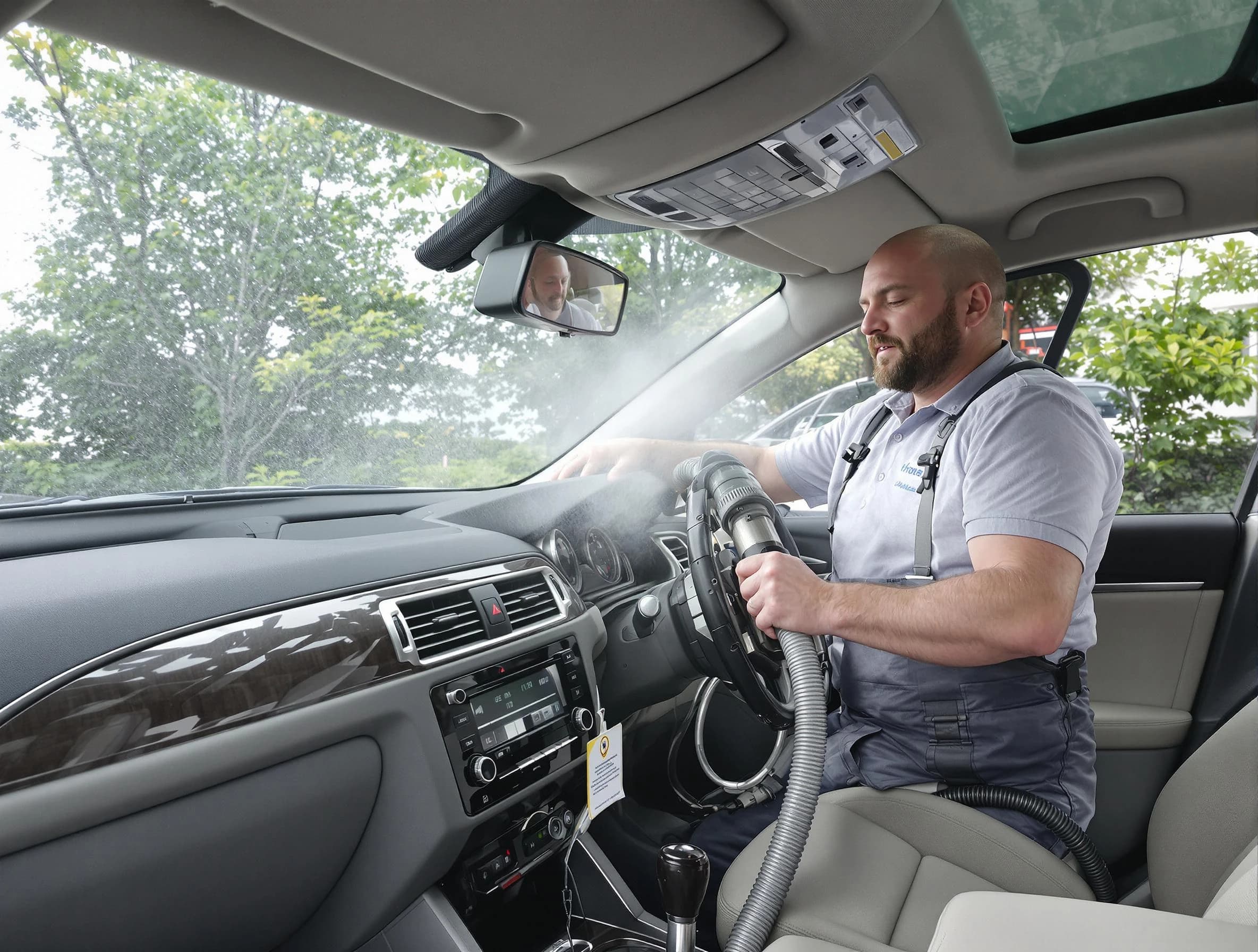 Louisville Air Duct Cleaning specialist performing professional car duct cleaning in Louisville