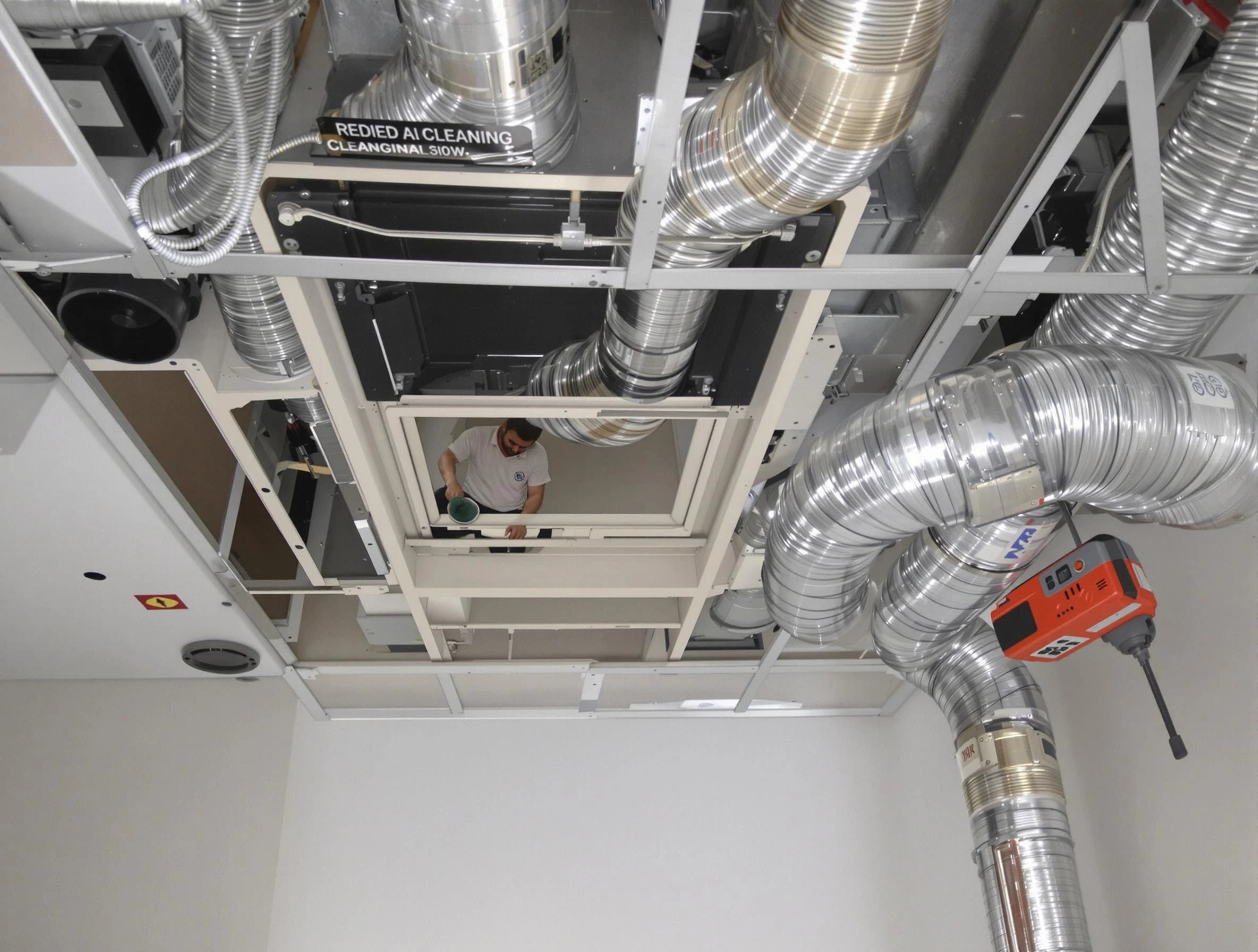 Louisville Air Duct Cleaning technician performing detailed central duct system cleaning in Louisville