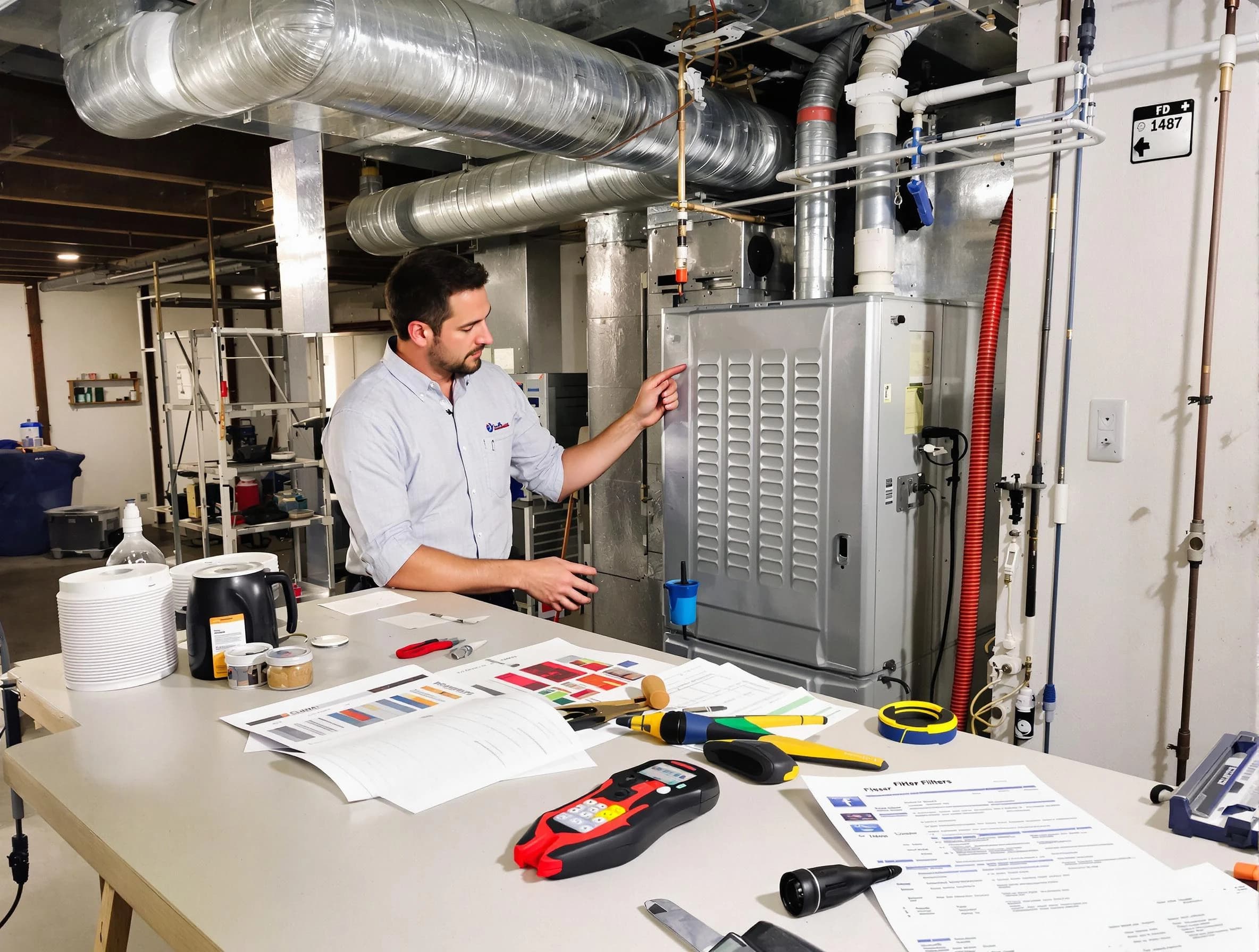 Louisville Air Duct Cleaning inspector conducting detailed filter system evaluation using professional diagnostic tools in Louisville