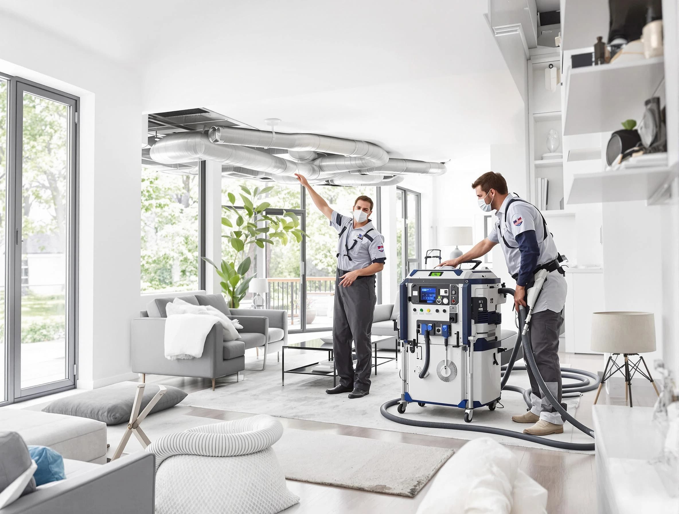 Louisville Air Duct Cleaning professional conducting pure air duct cleaning with state-of-the-art equipment in Louisville