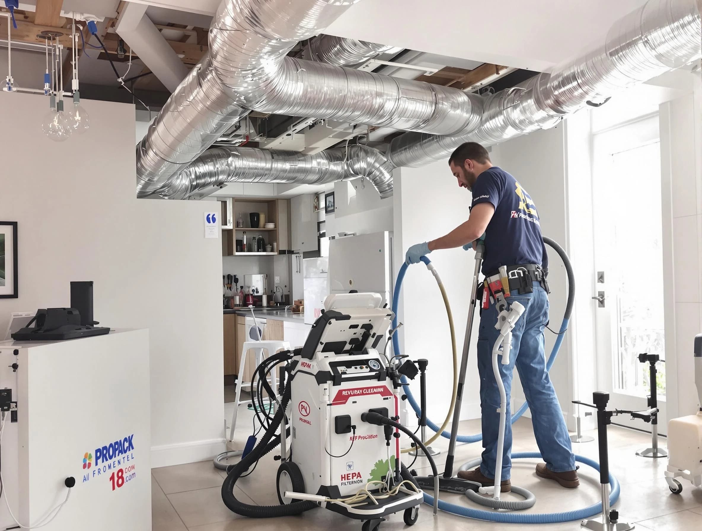 Louisville Air Duct Cleaning technician performing advanced pure duct cleaning with specialized equipment in Louisville