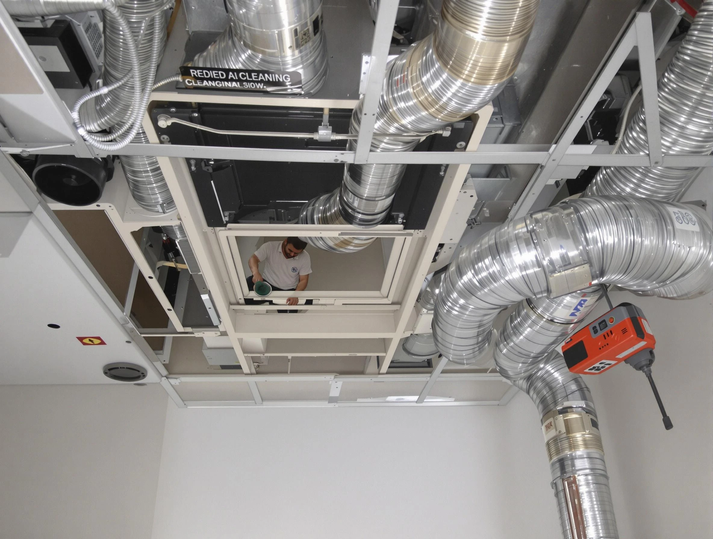 Louisville Air Duct Cleaning technician performing detailed central duct system cleaning in Louisville