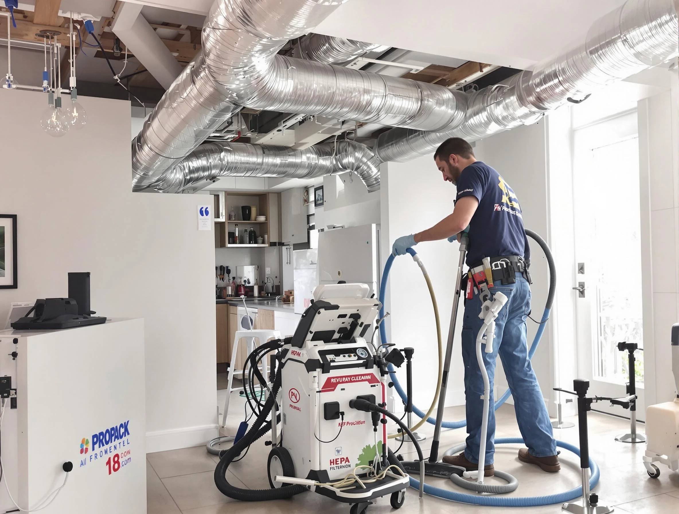 Louisville Air Duct Cleaning technician performing advanced pure duct cleaning with specialized equipment in Louisville
