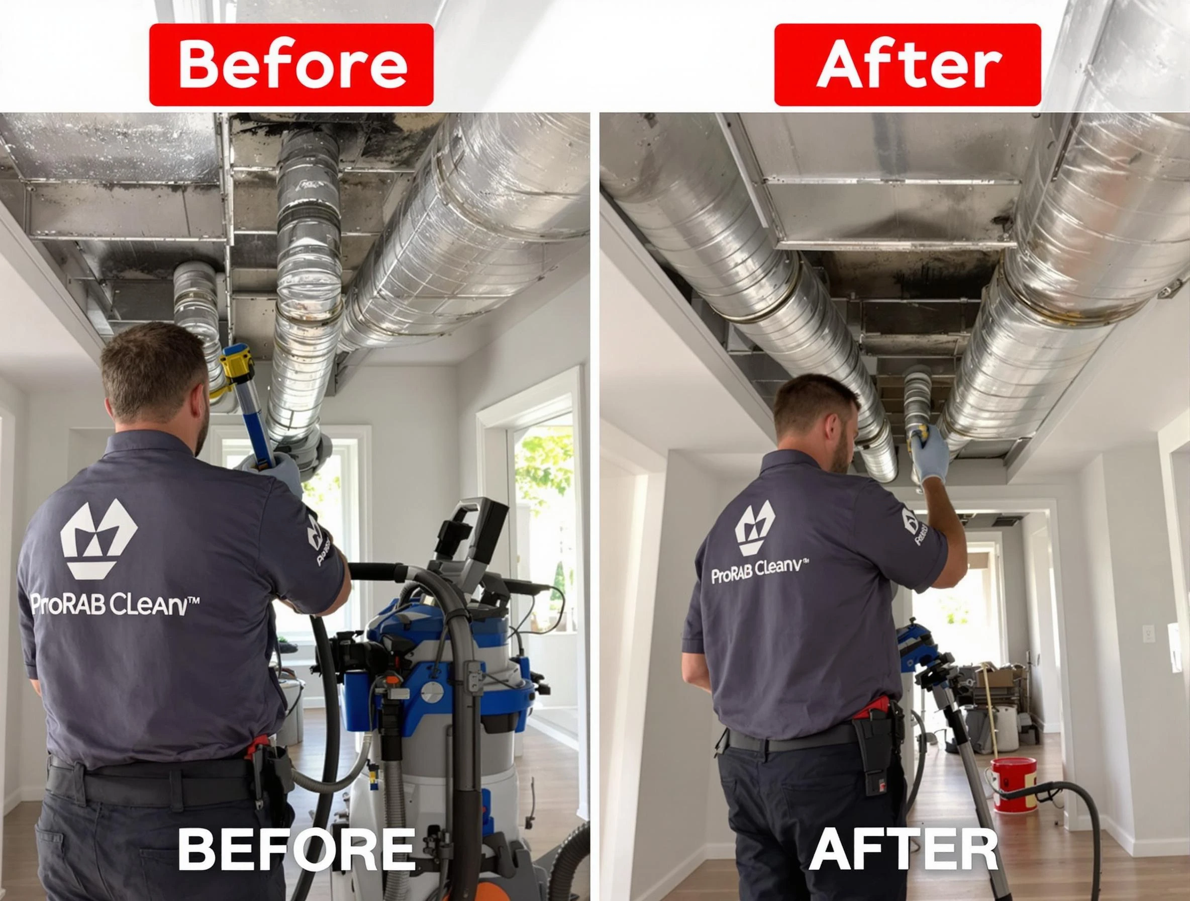 Louisville Air Duct Cleaning expert performing thorough residential duct cleaning in a Louisville home